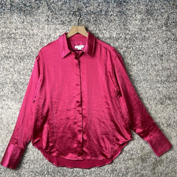 Good American Tops - Good American Washed Satin Weekend Shirt Size S/M Love Potion Hot Pink